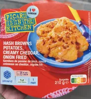 Hash browns potatoes, creamy cheddar, onion fried