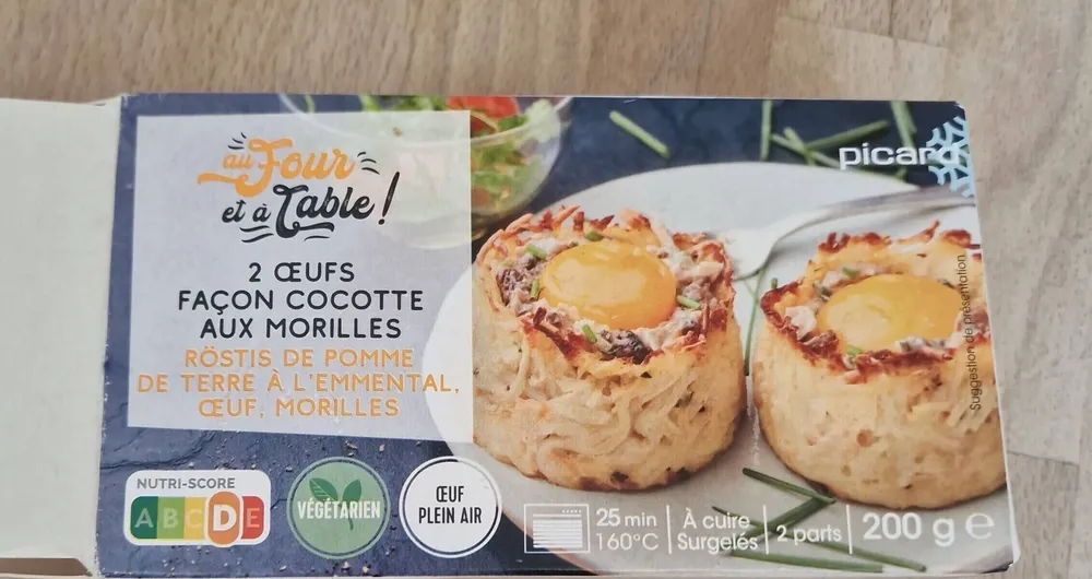 2 œufs façon cocotte aux morilles