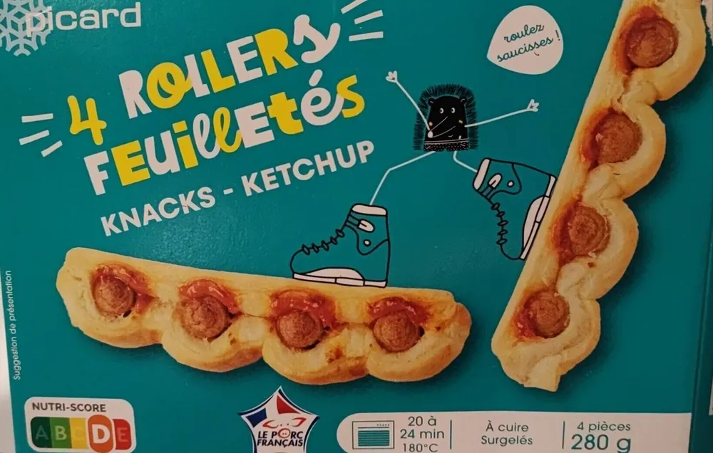 4 rollers feuilletés knacks ketchup