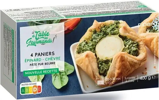 4 Paniers Épinard-Chèvre Pâte Pur Beurre