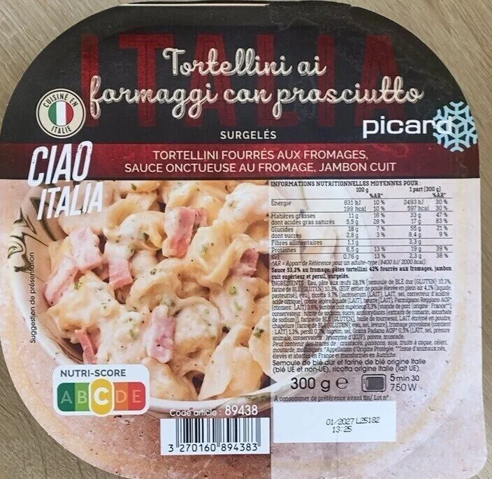 Tortellini ai formaggi con prosciutto