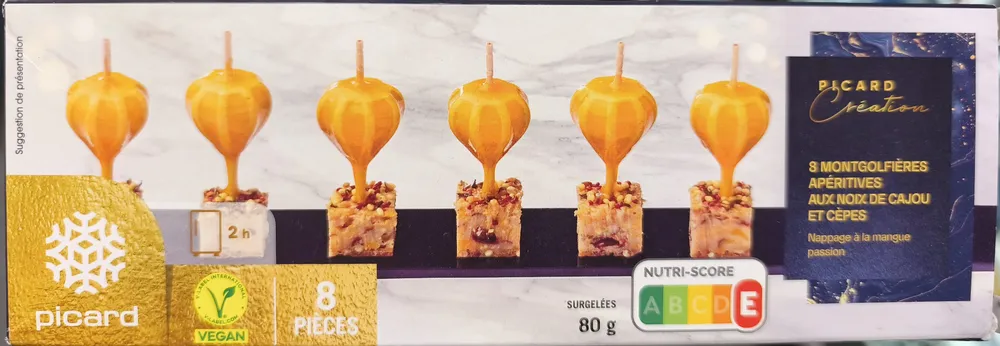 8 MONTGOLFIÈRES APÉRITIVES AUX NOIX DE CAJOU ET CÈPES