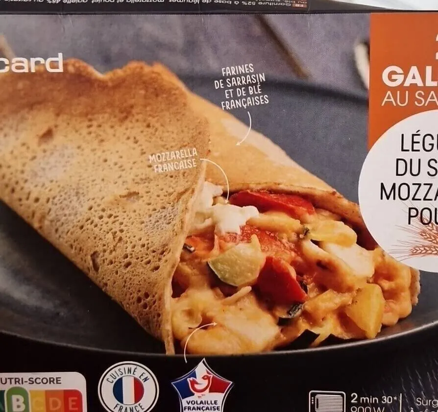 Galettes au sarrasin légumes du soleil mozzarella poulet