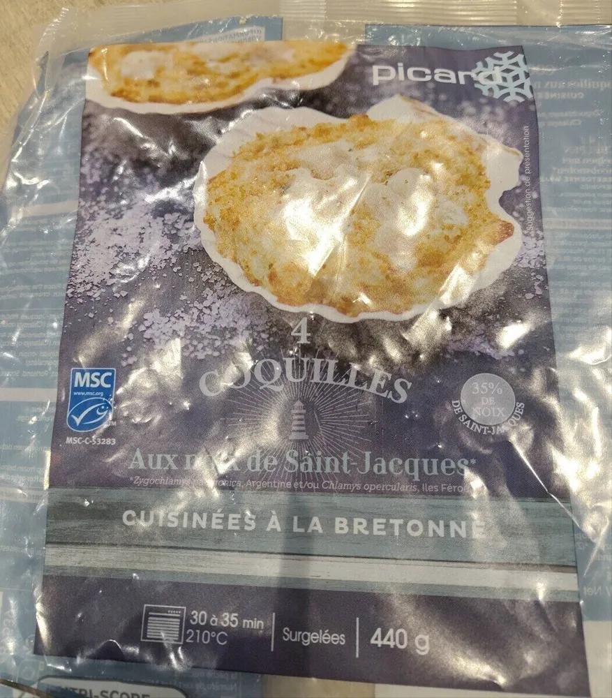 4 coquilles aux noix de st Jacques