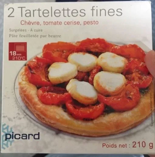 2 tartelettes fines chèvre, tomate cerise, pesto