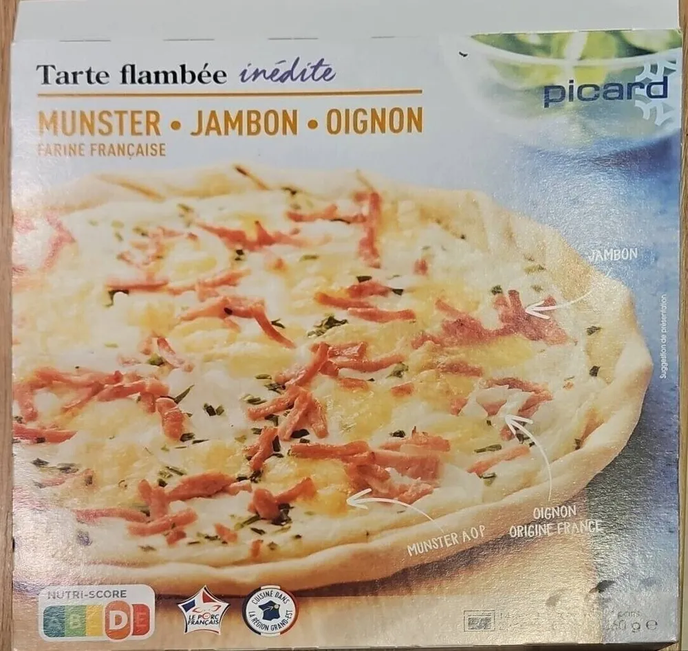Tarte flambée munster jambon oignon