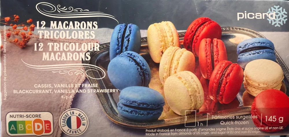 12 macarons tricolores