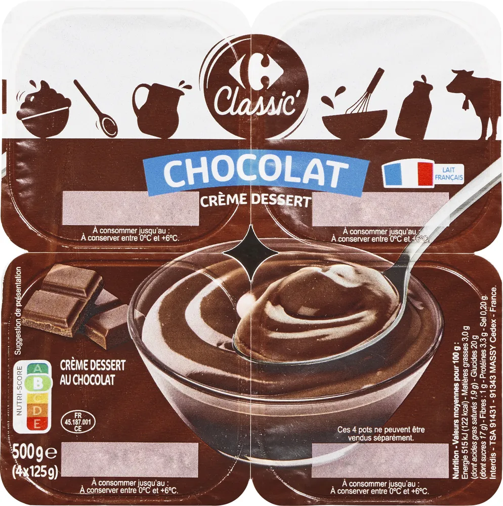 Crème dessert chocolat