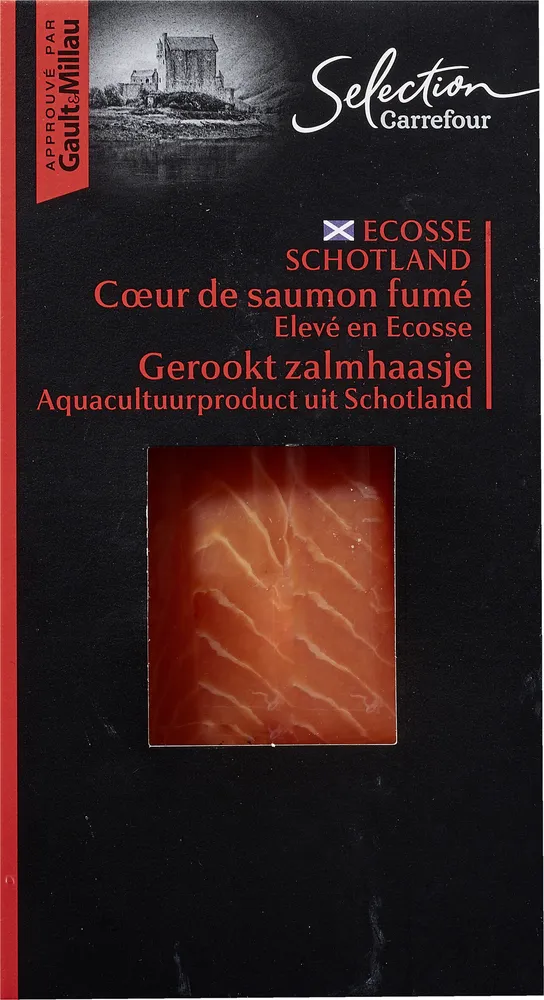 Cœur de filet de saumon fumé Elevé en Ecosse
