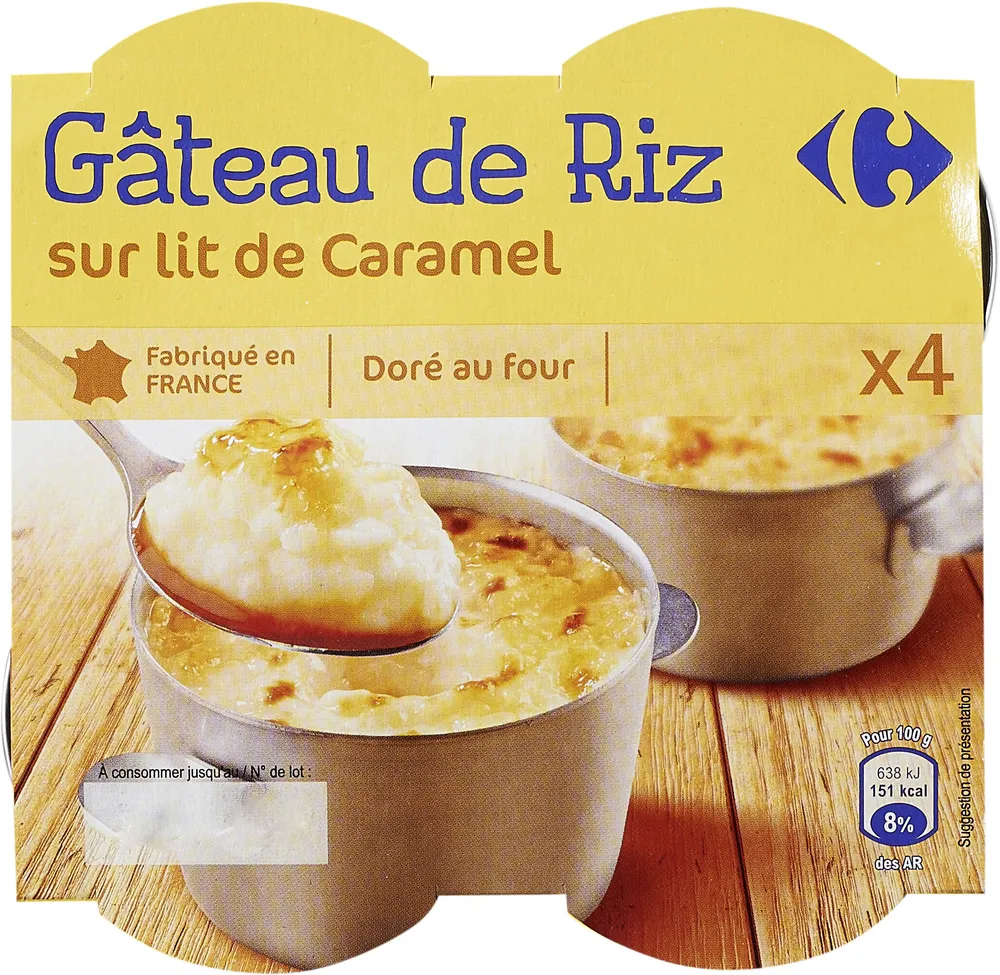 Gâteau de riz sur lit de caramel
