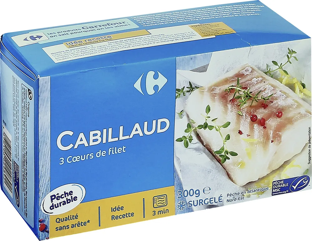3 Cœurs de filet Cabillaud