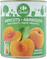 Abricots demi-fruits au sirop léger