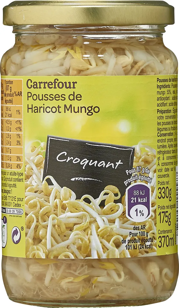 Pousses de haricot Mungo
