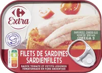 Filets de sardines, sauce tomate et petits légumes