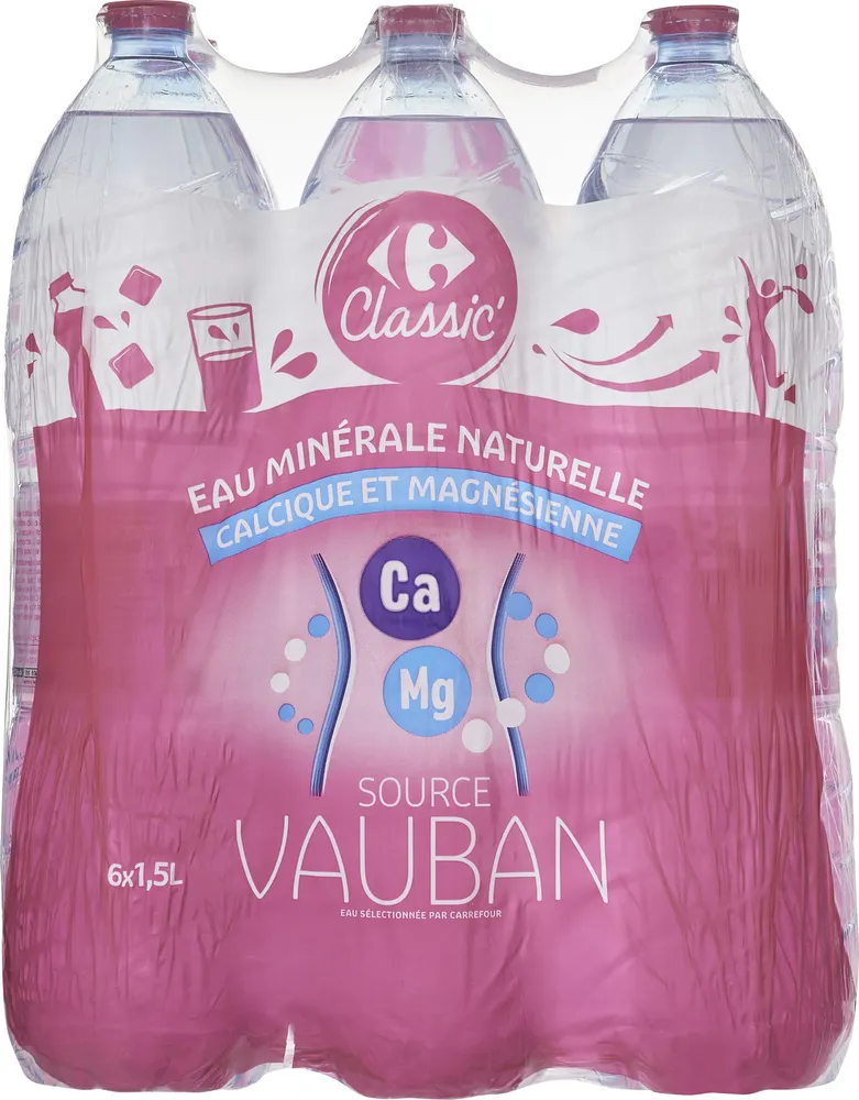 Eau minérale naturelle calcique et magnésienne