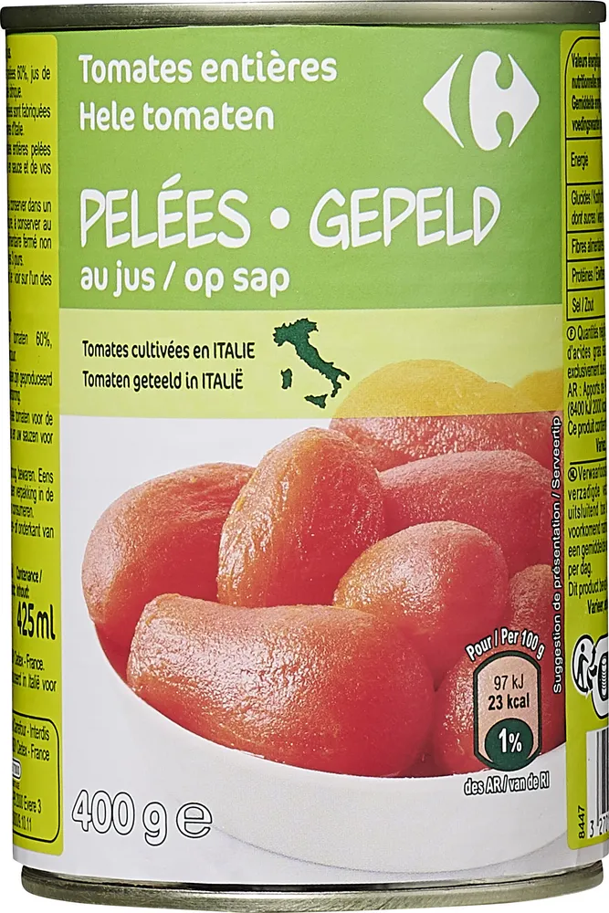Tomates pelées au jus