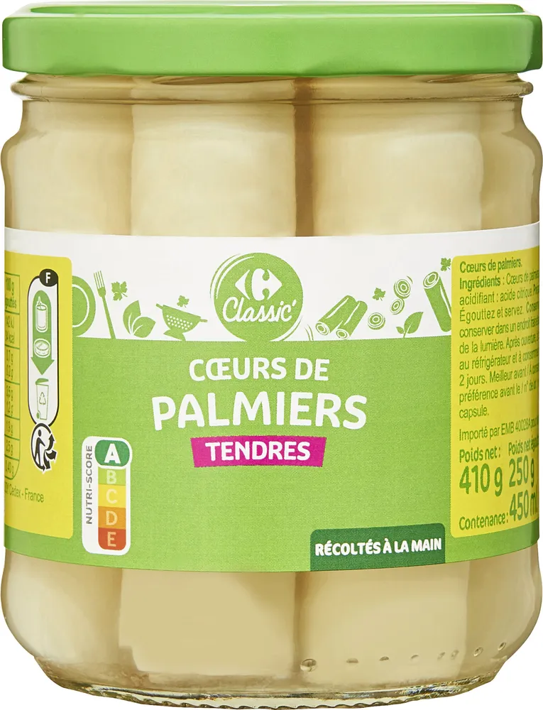Cœurs de palmiers Tendres