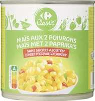 Maïs aux 2 poivrons Sans sucres ajoutés*