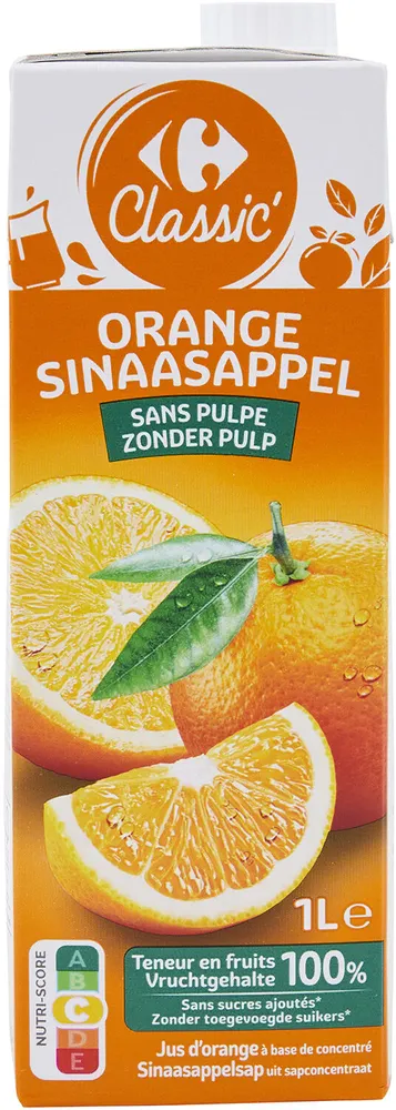 Jus d'orange à base de concentré