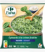 Épinards à la crème fraîche Hachés