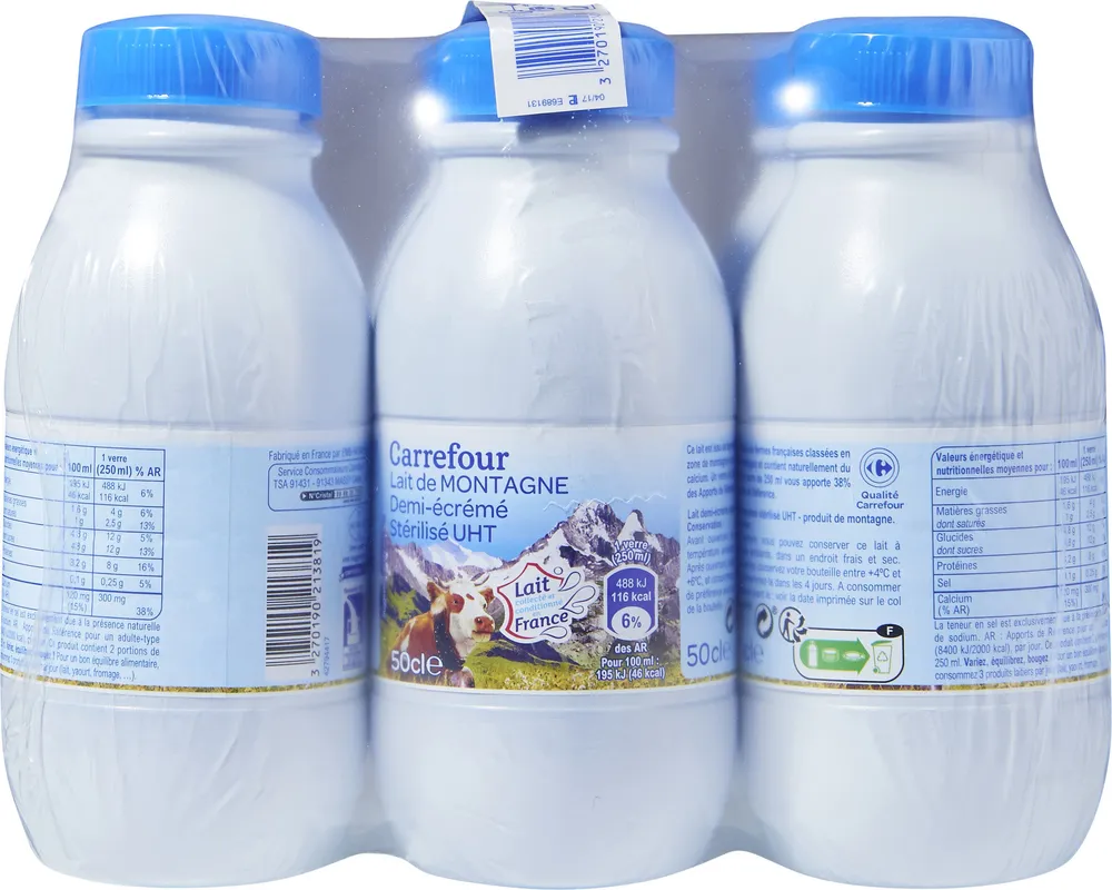 Lait de montagne demi-écrémé
