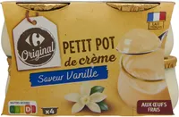 Petit pot de crème saveur vanille aux oeufs frais