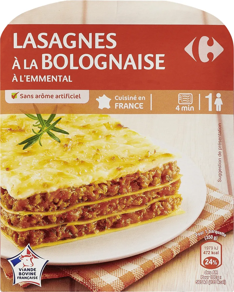 Lasagnes à la bolognaise à l'emmental
