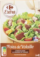 Foies de volaille Confits dans la graisse de canard Traités en salaison