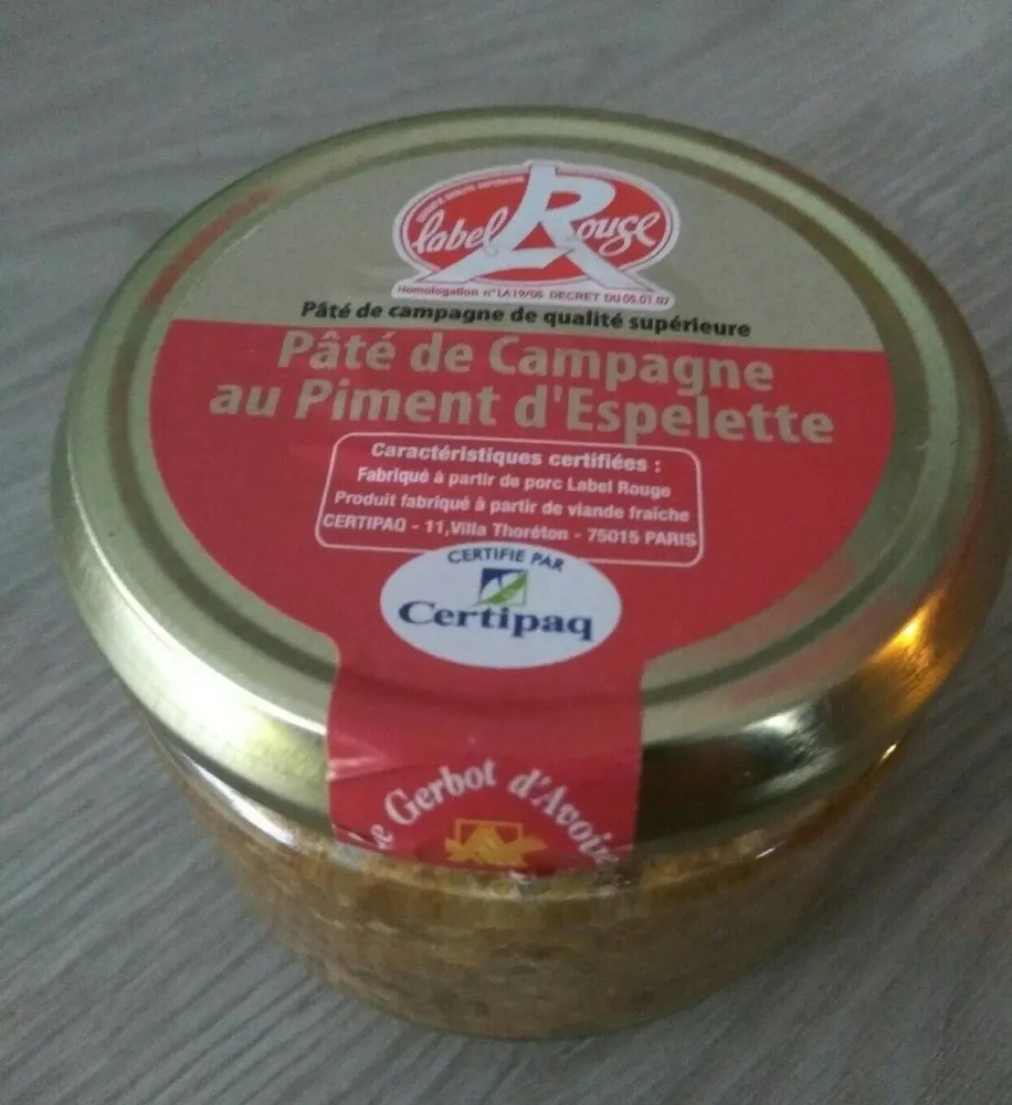 Pâté de campagne au piment d Espelette
