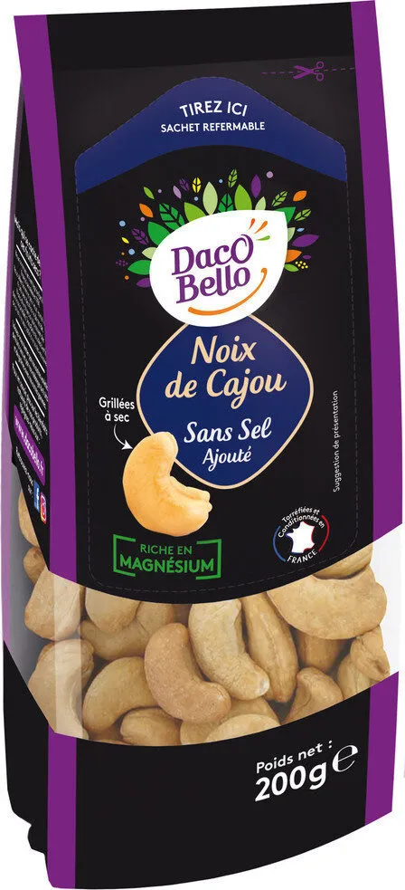 Noix de cajou grillées sans sel ajoutés