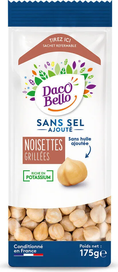 Noisettes grillées sans sel ajoutés