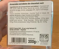 Amandes enrobées de chocolat noir