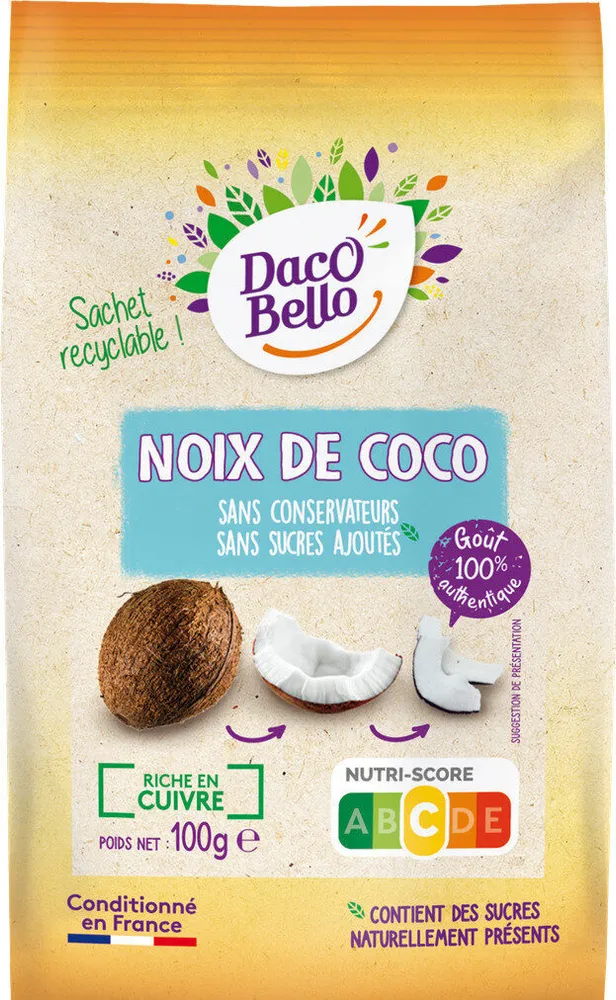 Noix de coco sans sucres ajoutés