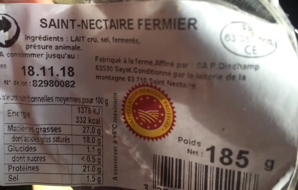 Saint nectaire fermier