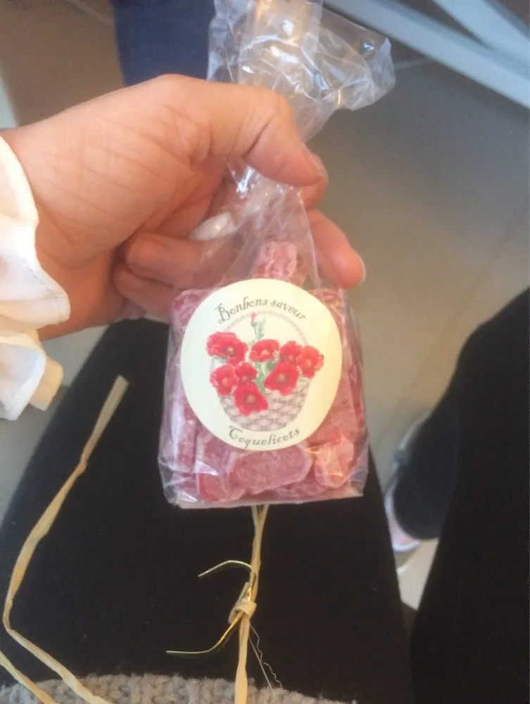 Bonbons saveurs coquelicots