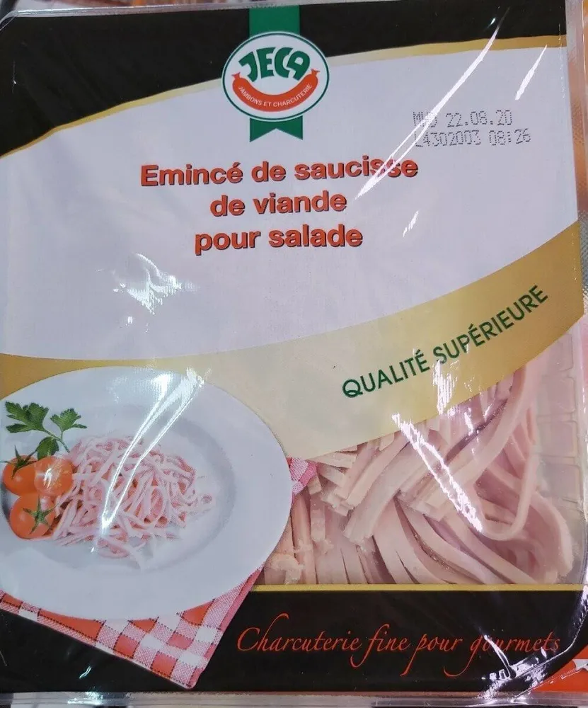 Émincé de saucisse de viande pour salade