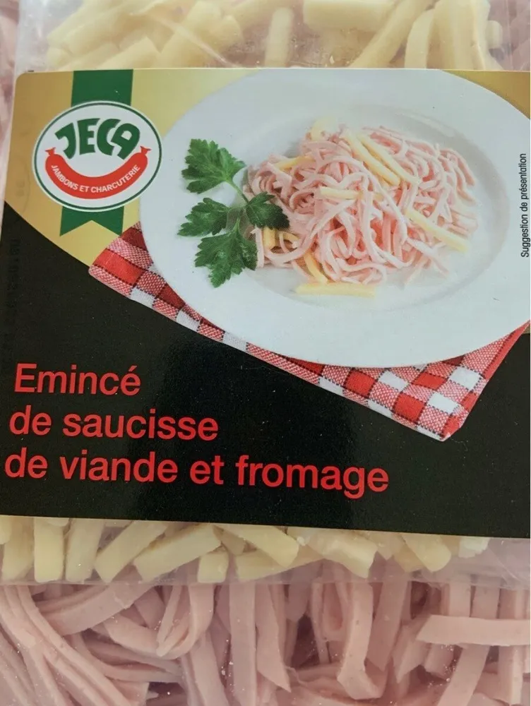 Emincé de saucisse de viande et fromage