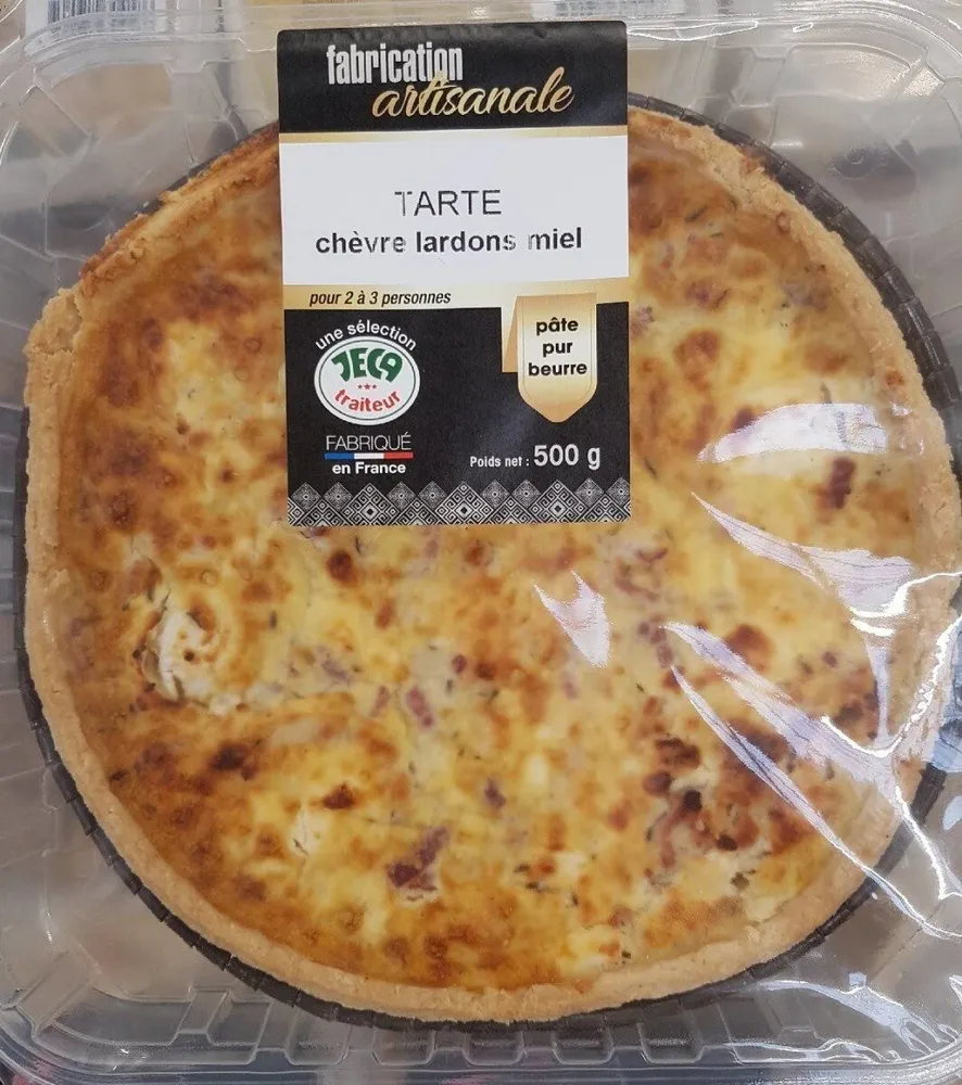 Tarte chèvre lardons miel
