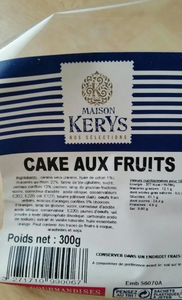 Cake aux fruits