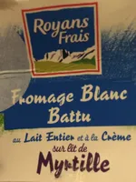 Fromage Blanc Battu au Lait Entier et à la Crème sur Lit de Myrtille