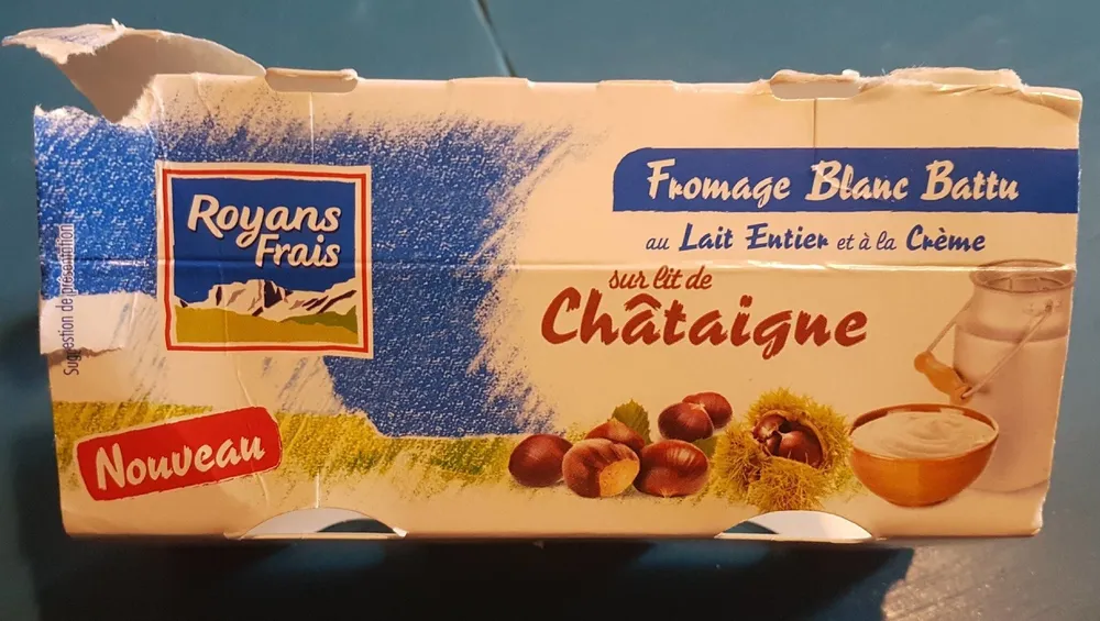 Fromage blanc battu sur lit de chataigne