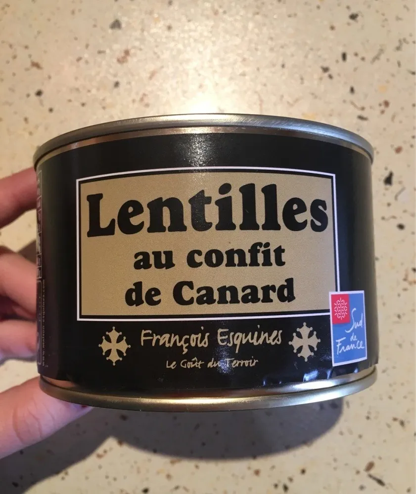 Lentilles au confit de canard