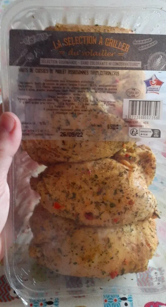Hauts cuisses de poulet thym citrons crus