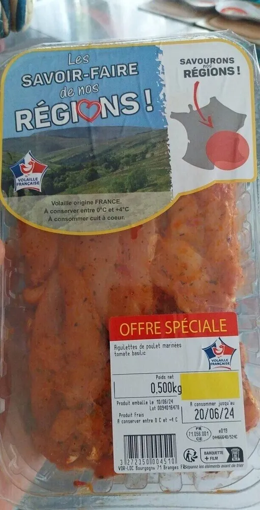 Poulet marinées tomates basilc