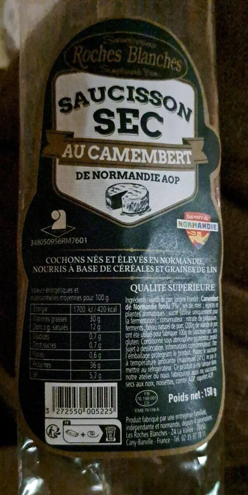 Saucisson sec au camembert de Normandie AOP