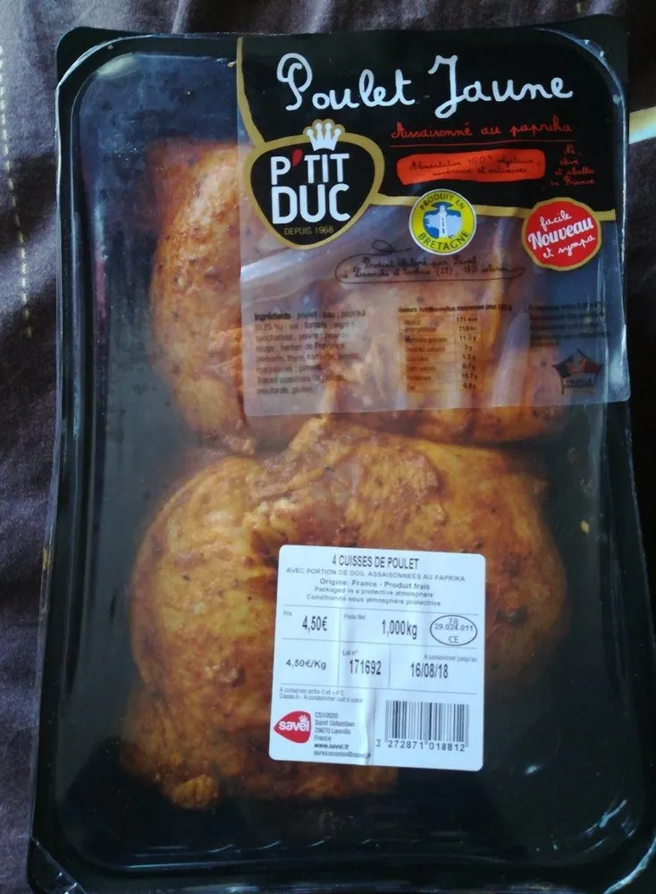 4 Poulet jaune assaissoné au paprika