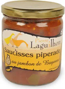 Saucisses piperade au jambon de bayonne