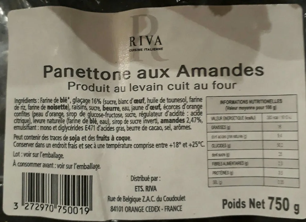 Panettone aux amandes