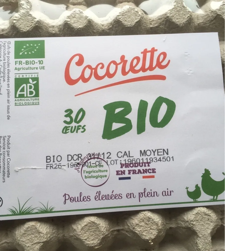 Oeufs bio cocorette