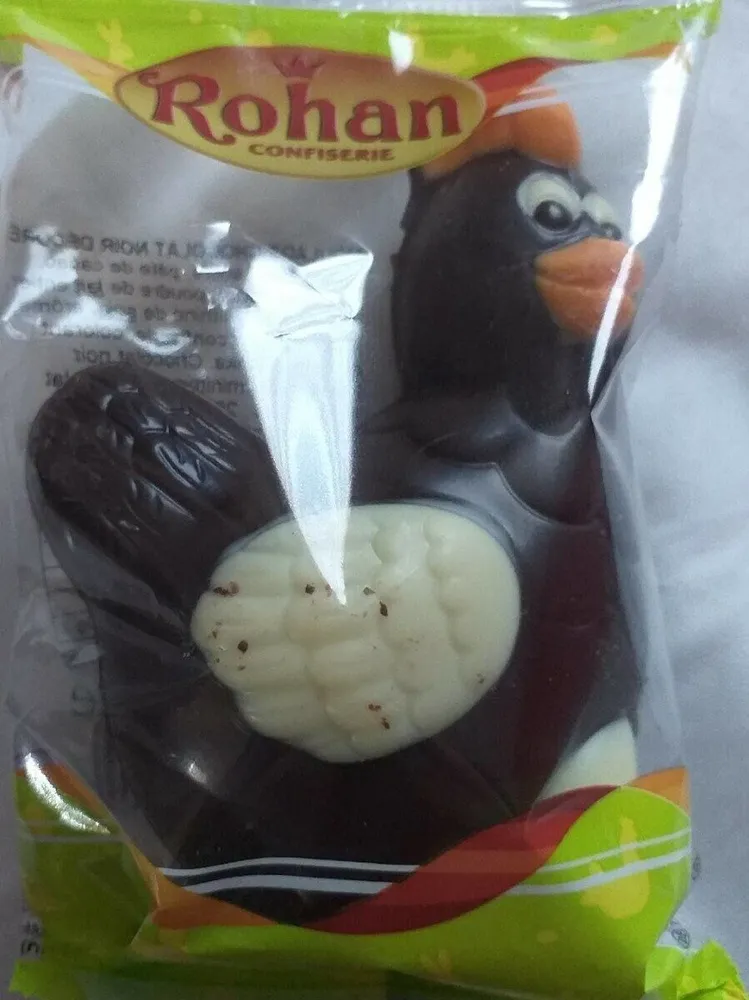 Moulage chocolat noir décoré poule